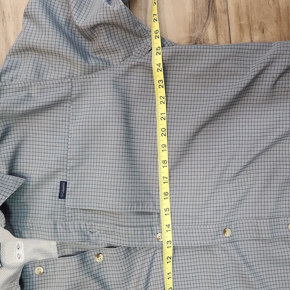 Columbia men's XL long sleeve checkered gray shirt button down front one zipper - Picture 13 of 13